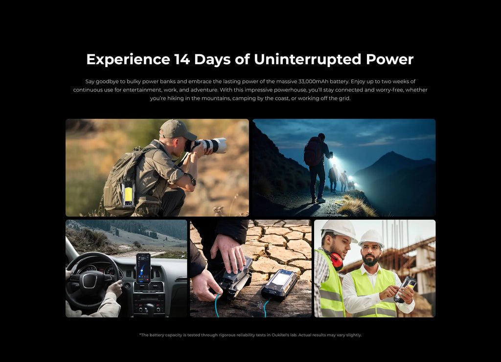 OUKITEL WP100 Rugged Phone - 33000mAh, Laser Rangefinder, Camping Light, 200MP, 36GB+512GB, 6.8" FHD+, NFC GPS 5G Smartphone