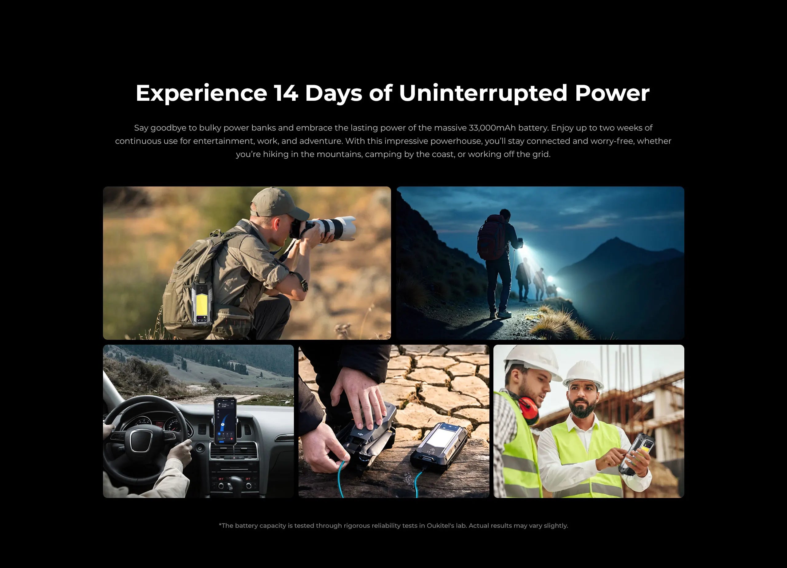 OUKITEL WP100 Rugged Phone - 33000mAh, Laser Rangefinder, Camping Light, 200MP, 36GB+512GB, 6.8" FHD+, NFC GPS 5G Smartphone