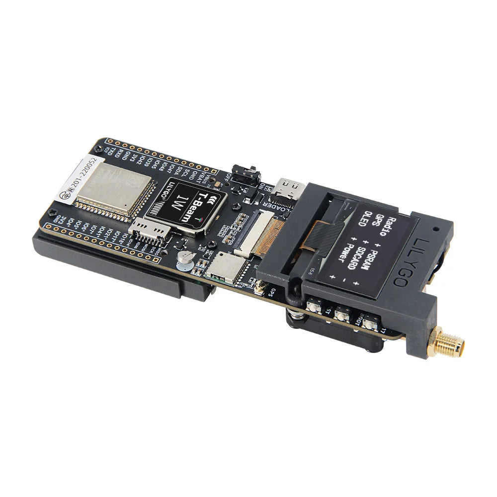 T-Beam 1W ESP32-S3 LoRa SX1262 (830–945MHz) module with 1.3" OLED and GPS, compatible with F550 battery
