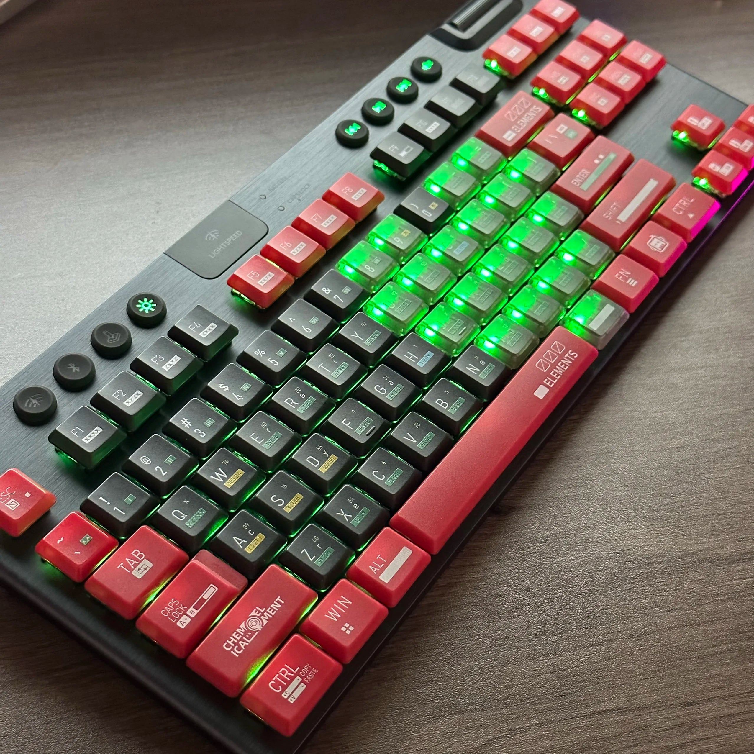 Chemical Element Keycaps,PC+PBT Custom Heart TP Keycap Set Suitable for Logitech G915/G815 Mechanical Keyboard,Only Keycaps