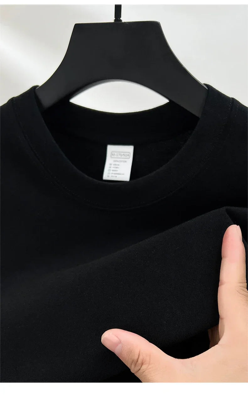 Summer  100% Pure Cotton Men's Short Sleeve Round Neck Fashionable Style Half Sleeved Top Breathable T Shirt Short Sleeve