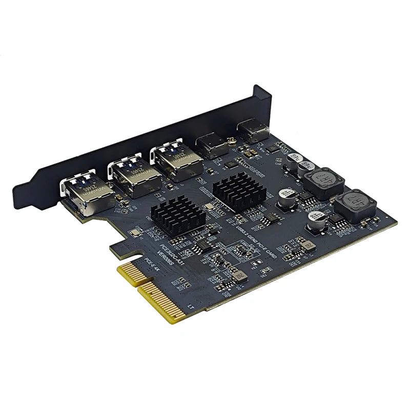 PCIE4X USB Expansion Card 10gbps 3USB A 2 USB C PCI Express X4 to USB3.2 Gen2 10Gbps Adapter PCI-E to USB 3.1 Type-C Expand HUB