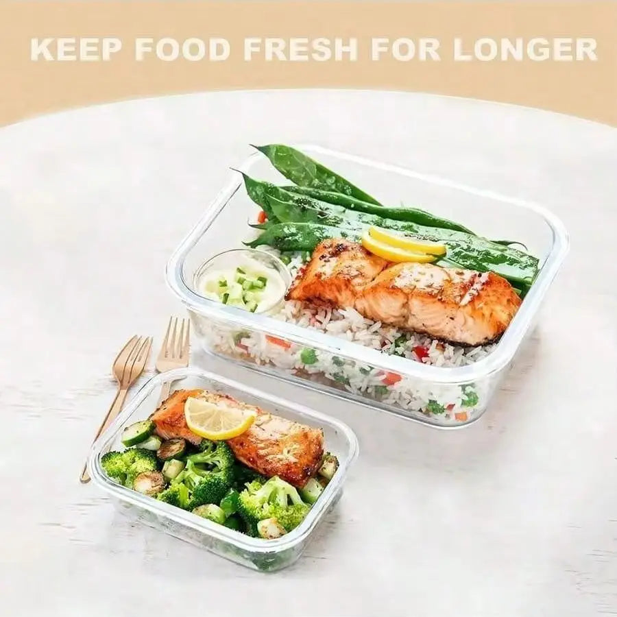 Glass Food Storage Container With Lid, For Meal Prep,Fridge And Dishwasher , Transparent For Storing Food, Salad, Fruit Etc.