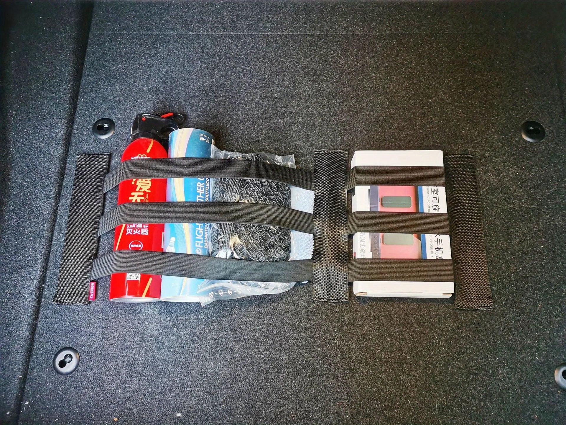 1pc Car trunk miscellaneous storage net Car Velcro miscellaneous fixed storage net