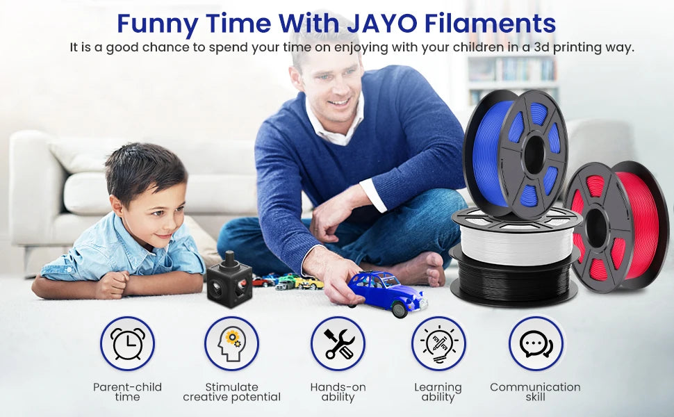 JAYO 3D PETG/PLA/PLA PLUS Printer Filament 1.75mm 5.5KG 100% No Bubble non-toxic 3D Printing Materials for 3D Printer&3D Pen