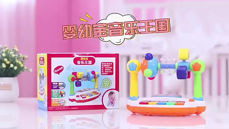 Baby Piano Toys Kids Rotating Music Piano Keyboard With Light Sound, Musical Toys For Toddlers, Early Educational Music Toy