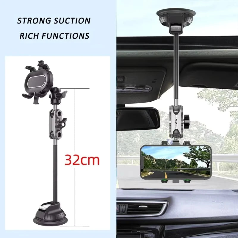 Car Phone Holder Shooting Car Two In One Strong Suction Cup Multi Angle Adjustable Aluminum Alloy Clip Holder