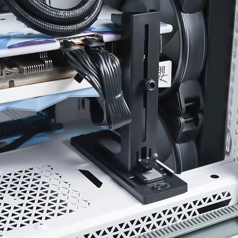 Power Train Computer Graphics Card Bracket Scalable GPU Support Lifting Jack Graphics Card Companion Black White