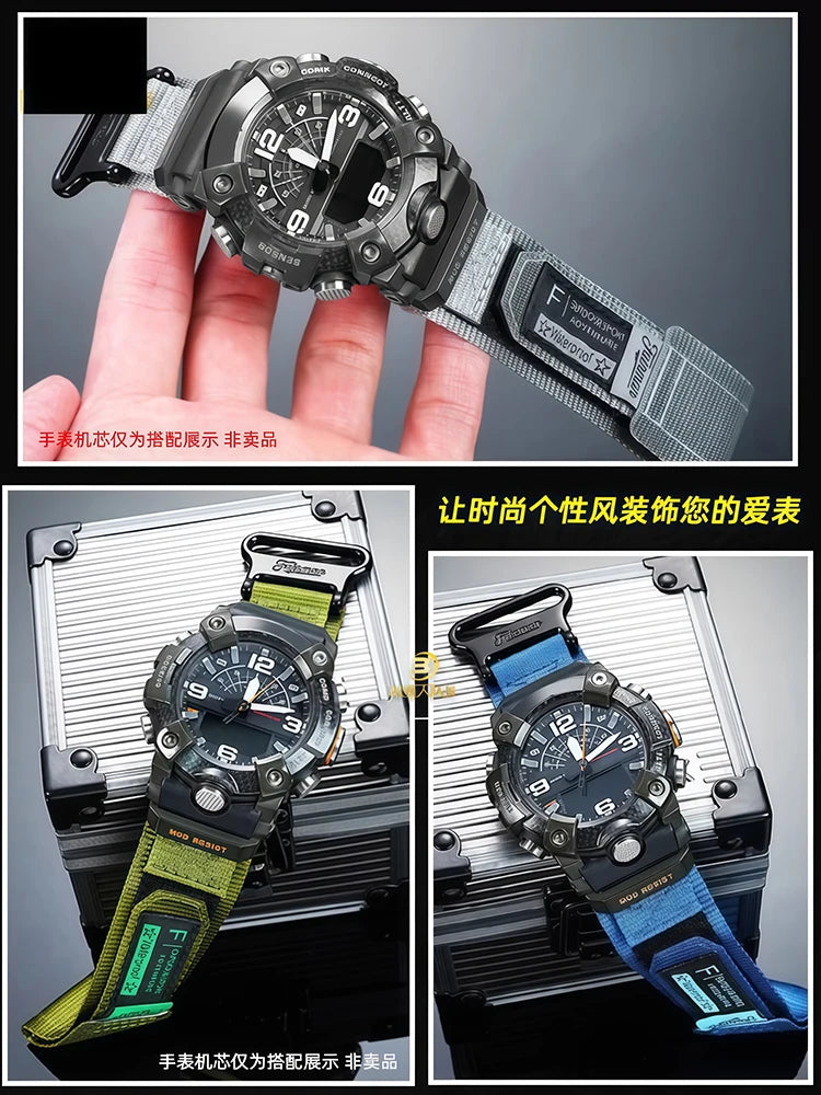 GG-B100 Modified Watch Strap For Casio G-shock GG-B100 series Sports Nylon Canvas WatchBand Men's watch accessories