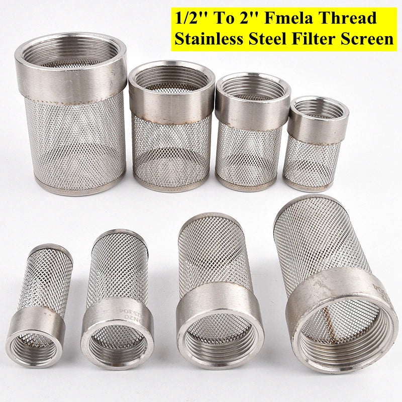304 Stainless Steel Mesh Filter Aquarium Fish Tank Filter Garden Irrigation Impurity Filter Water Cleaning Mesh Metal Filter
