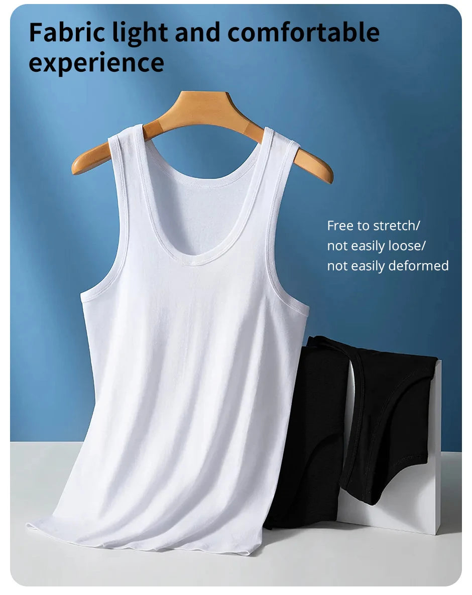 3 Pieces Men's Tank Top MEN'S Cotton Wear Summer Base Sleeveless Cotton Old Man Undershirt Hurdling Exercise Fitness