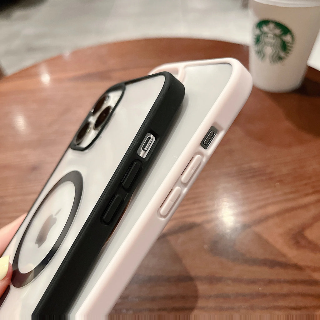 Colorful Transparent For Magsafe Magnetic Wireless Charging Case for iPhone 15 14 13 12 11 Pro Max Mini XS XR Hard Acrylic Cover