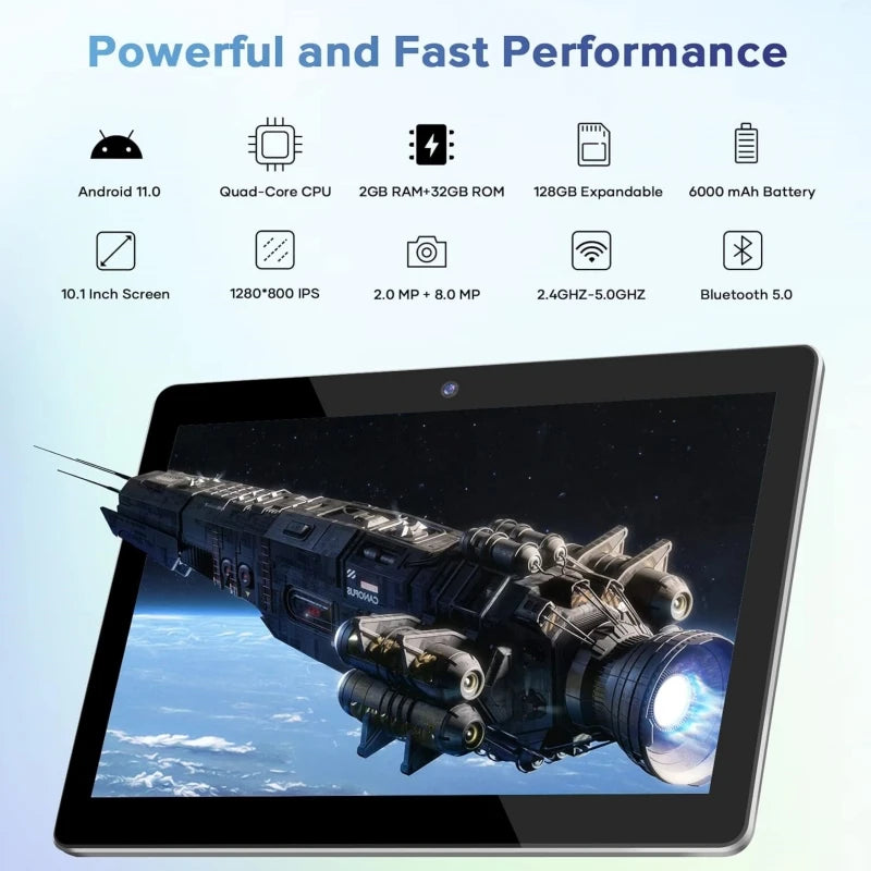 10.1 INCH Android 11 Tablet PC FC10 RAM 2GB ROM 32GB Allwinner A133 Quad-Core 1.4GHz  Resolution 1280 x 800 IPS HD Dual Camera