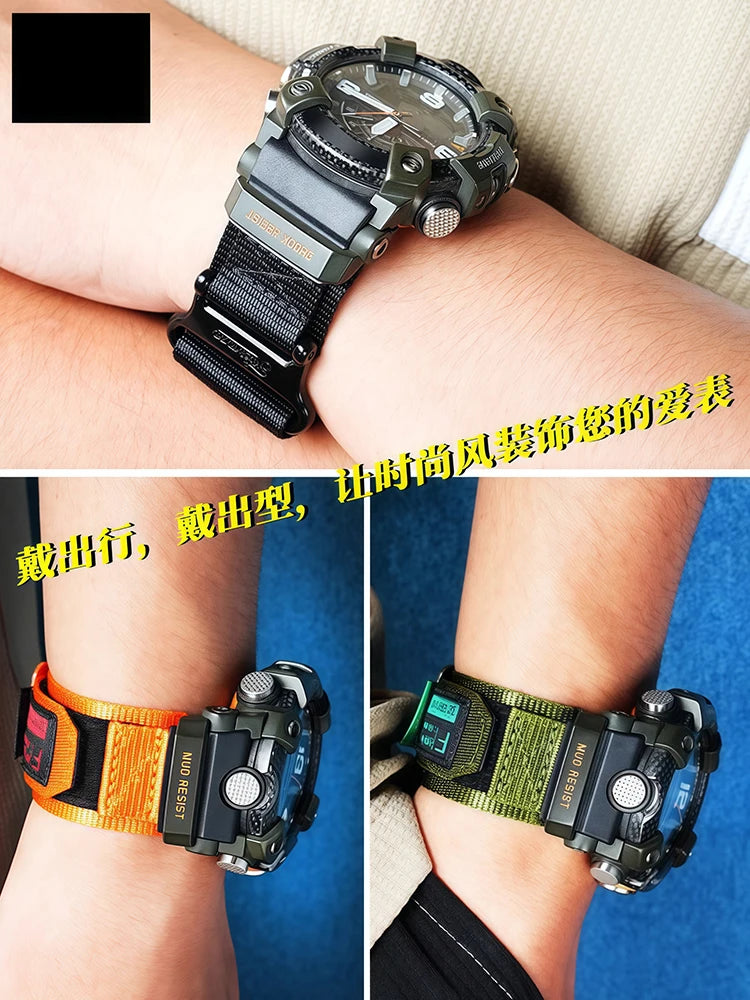 GG-B100 Modified Watch Strap For Casio G-shock GG-B100 series Sports Nylon Canvas WatchBand Men's watch accessories