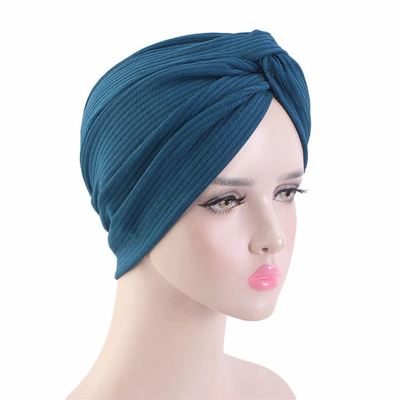 New Women Velvet Turban Hat Muslim Twist Solid Color Hijab Chemo Cap Head Wrap Headscarf Beanies Bonnet Headscarf Turbante Mujer