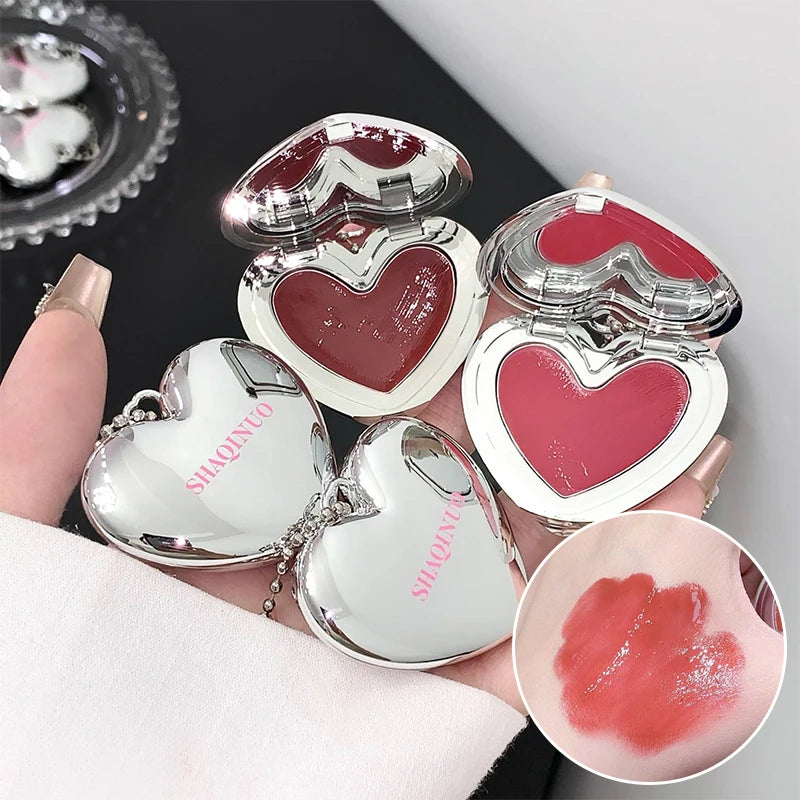 Heart-shaped Mirror Water Light Lipstick Guava Pink Lasting Shiny Moisturizing Lip Gloss Natural Skin-Brightening Lip Makeup