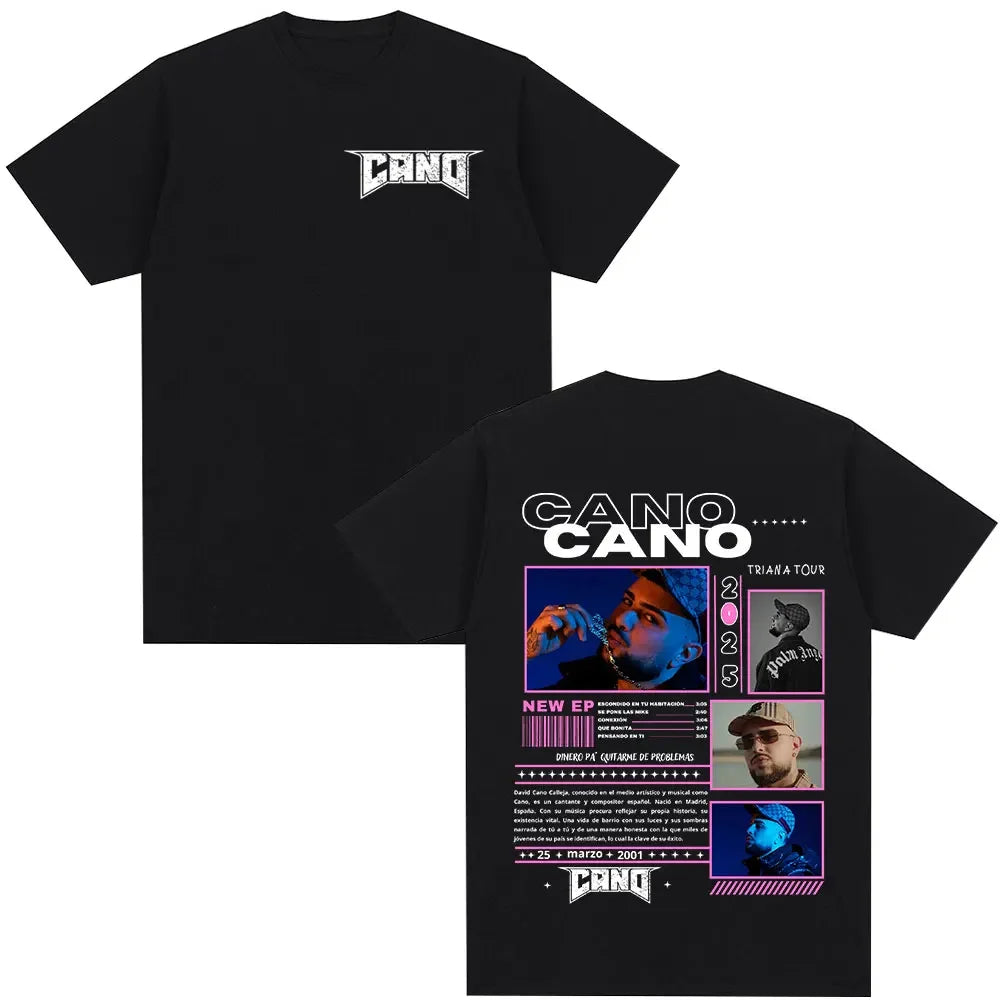 Rapper Cano Triana Tour Merch T-shirts Men Women Fashion Hip Hop T Shirt Comfort Casual Short Sleeve T-shirt