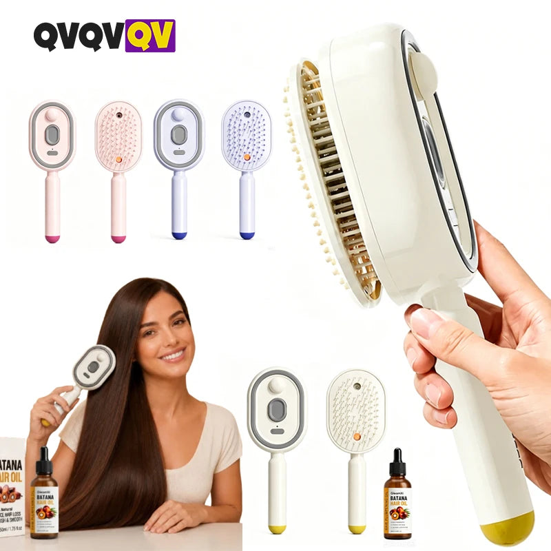 Electric Spray & Massage Hair Brush, Electric Steaming Massage Hair Care Brush, for Reduce Frizz, Nourishes Hairs, Anti-Static