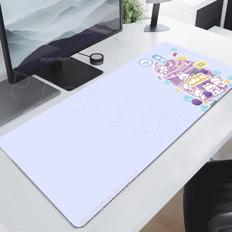 Strawberry Milktea Mousepads Cute Table Mats Gamer Mousepad Large Mouse Mat Desk Pads Keyboard Mats Gaming Mouse Pad Pink