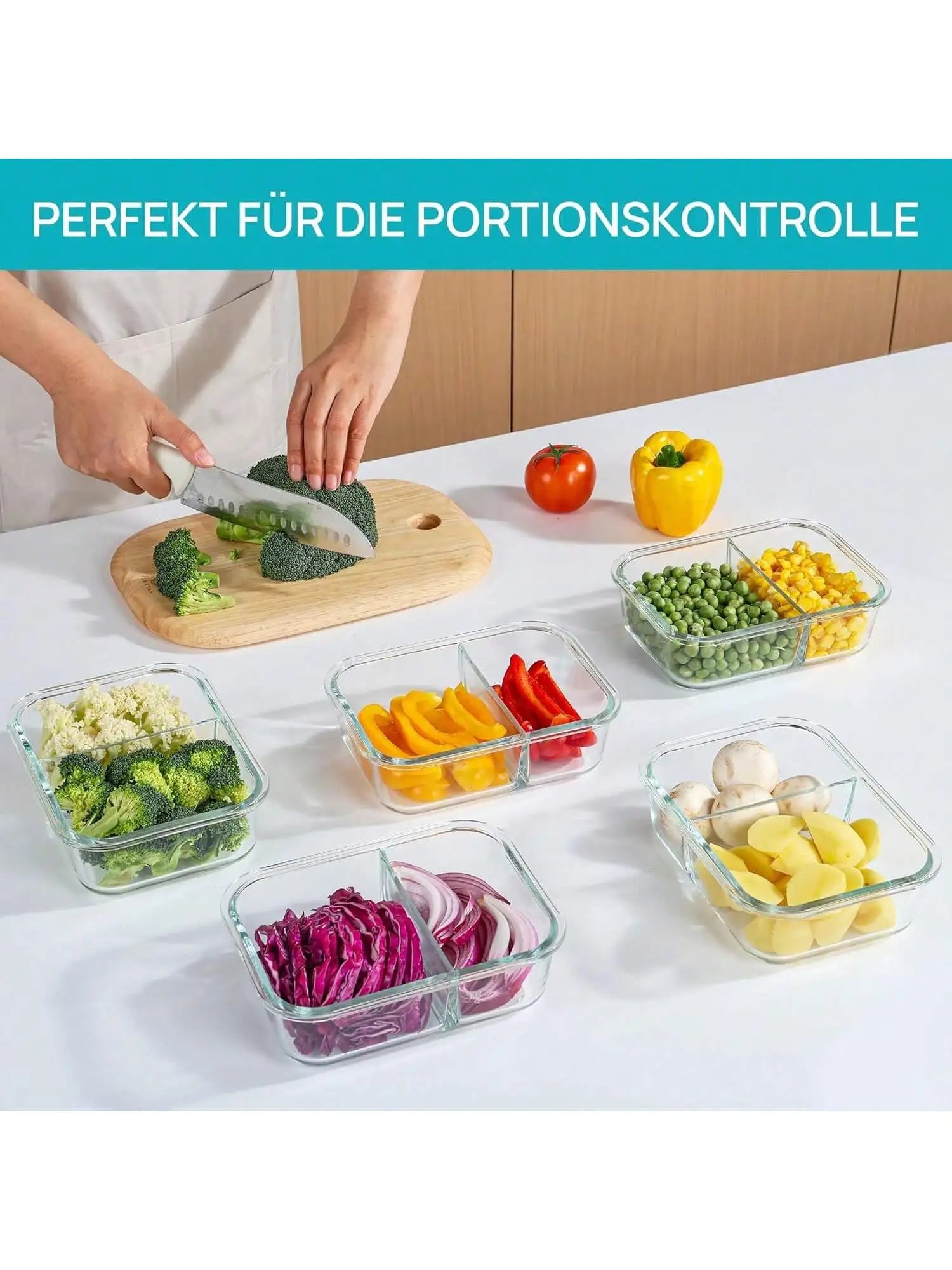 Glass Food Storage Container With Lid, For Meal Prep,Fridge And Dishwasher , Transparent For Storing Food, Salad, Fruit Etc.