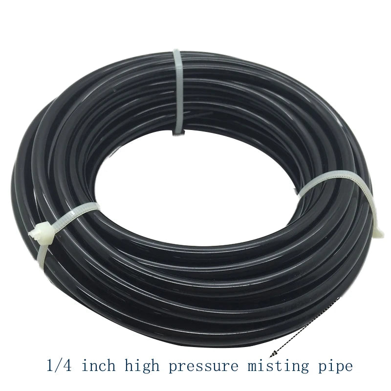 High Pressure Fog Machine Misting Pump Spray Kit with 10M Tubes + 1/4'' Quick Connection + High Pressure Mist Nozzle for Cooling