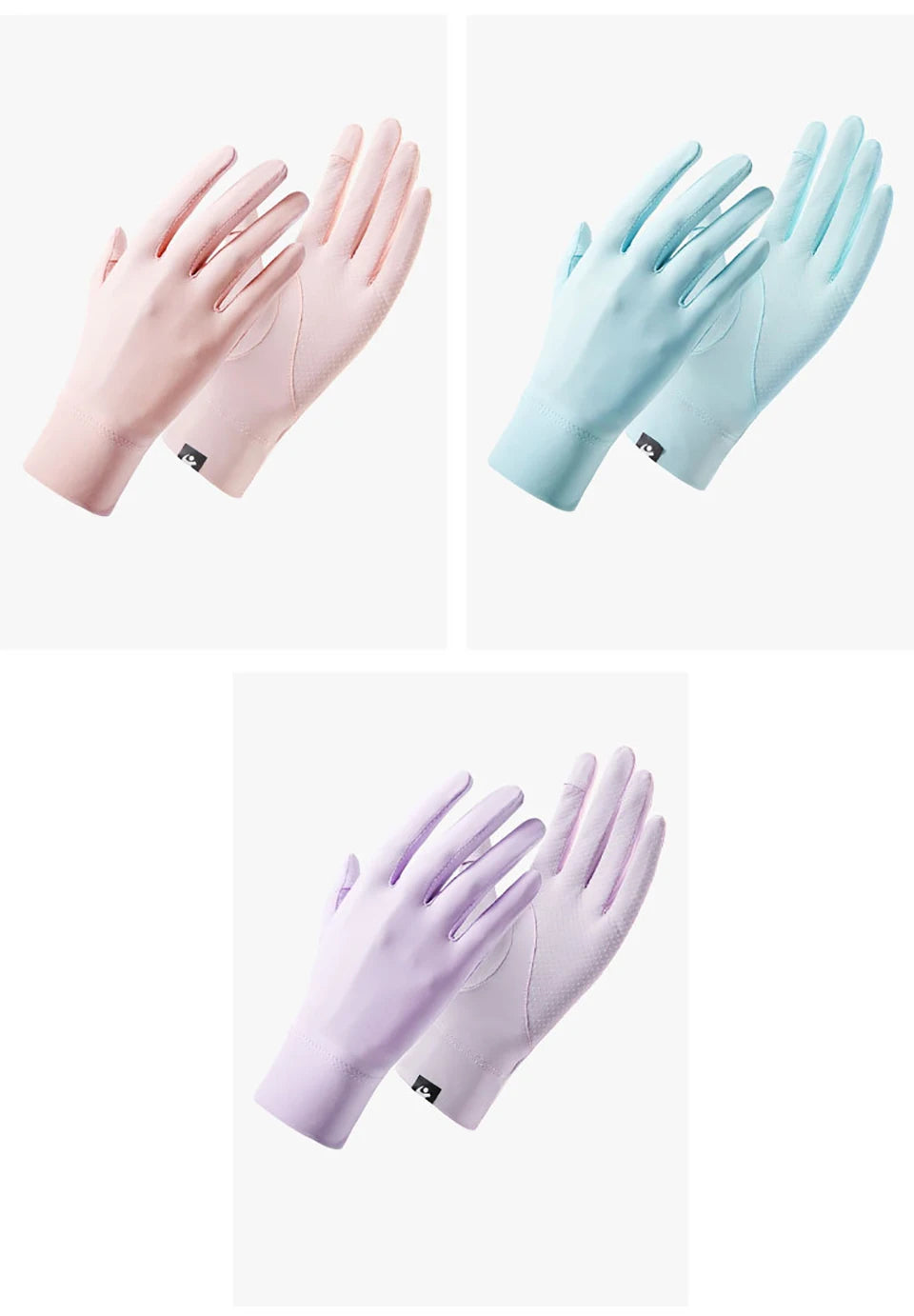 KoKossi Summer Sunscreen Gloves Breathable Anti UV Touch Screen Ice Silk Finger Flipping Gloves Riding Driving Gloves Woman