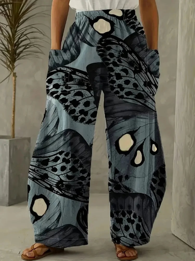 Loose Vintage Pants For Women Have Pocket Pants Cartoon New Fun Cat Animal Print Casual Women's Bloomers And Trendy Pants