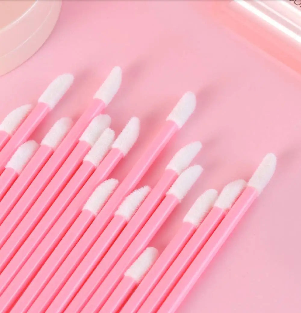50pcs Lip Brush Cotton Head Replacement Head for Lipstick Applicator Makeup Tool For Eyelashes Extension