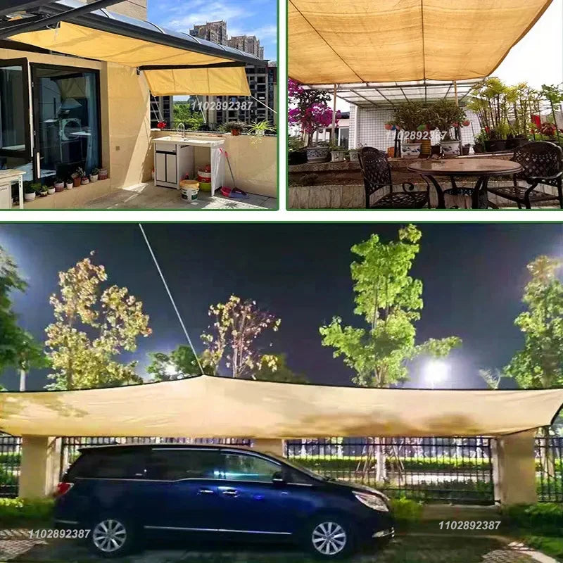 HDPE UV Protection Shade Net: Beige Sunscreen Mesh Fabric for Plant Shed, Outdoor Garden Sunshade & Patio Cover