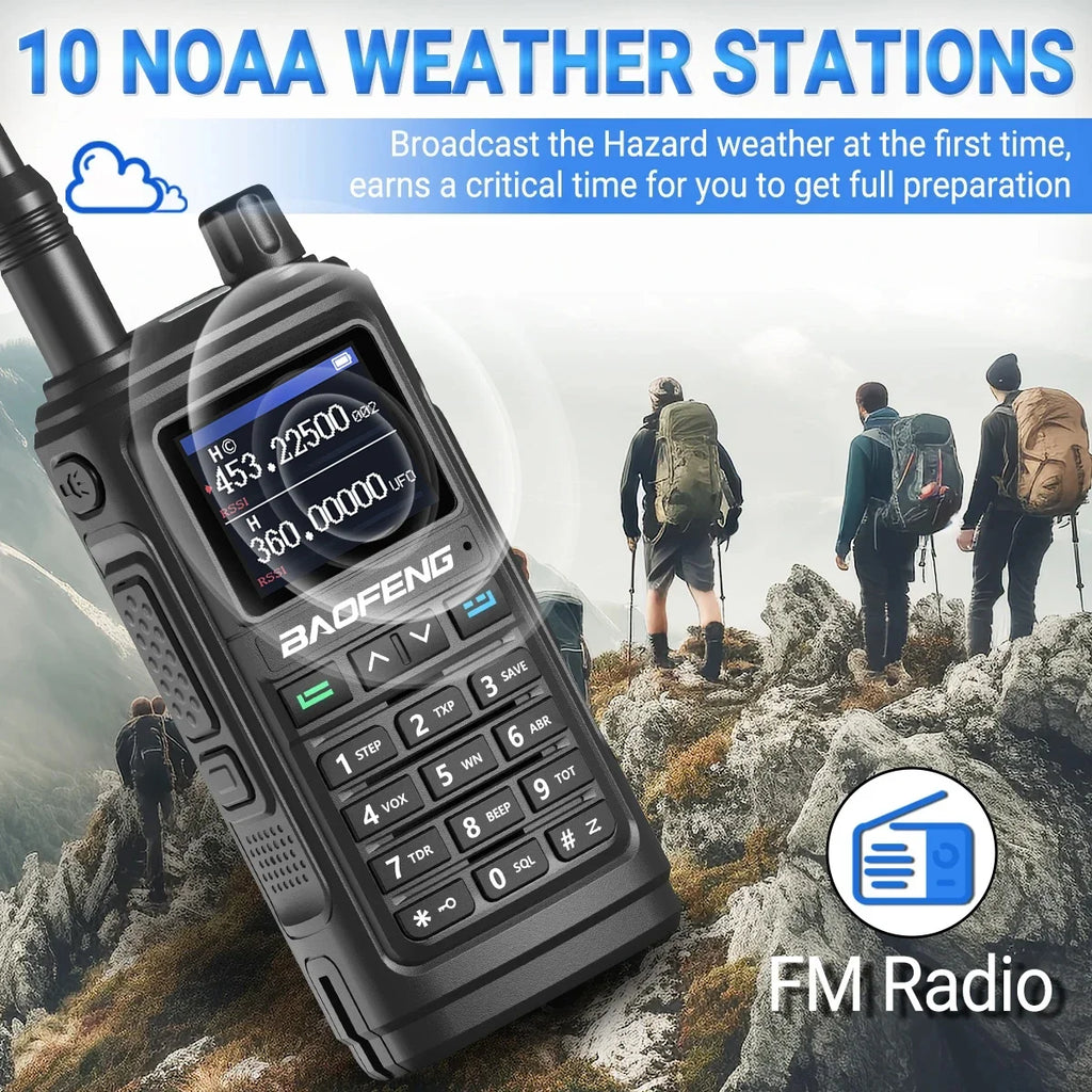 Baofeng UV17 Air Band Walkie Talkie 999 CH Draadloze kopieerfrequentie NOAA Zes bands Amateur Ham Tweerichtingsradio voor