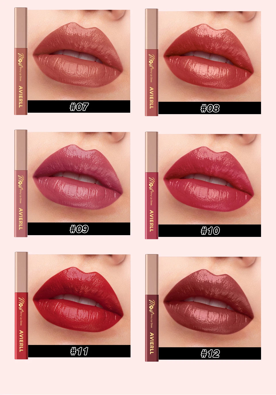 Lip gloss set shiny liquid lipstick Long lasting moisturizing non-sticky plump hydrating lip balm Women's makeup Halloween gift