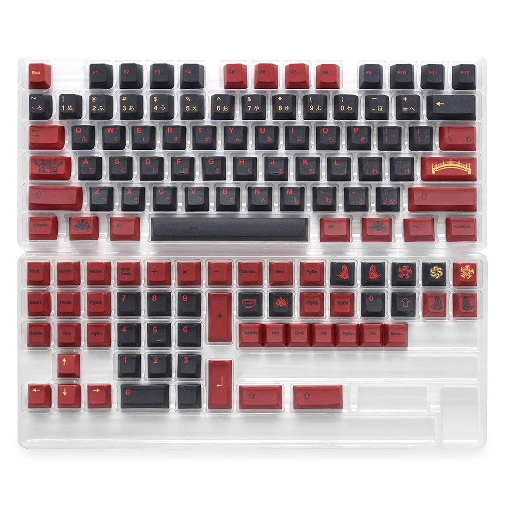 GMK Higanbana Cherry Profile Keycaps PBT 129 Keys Five Side Dye-Sub Keycaps for 61/64/87/104/108 Mx Switch Mechanical Keyboard