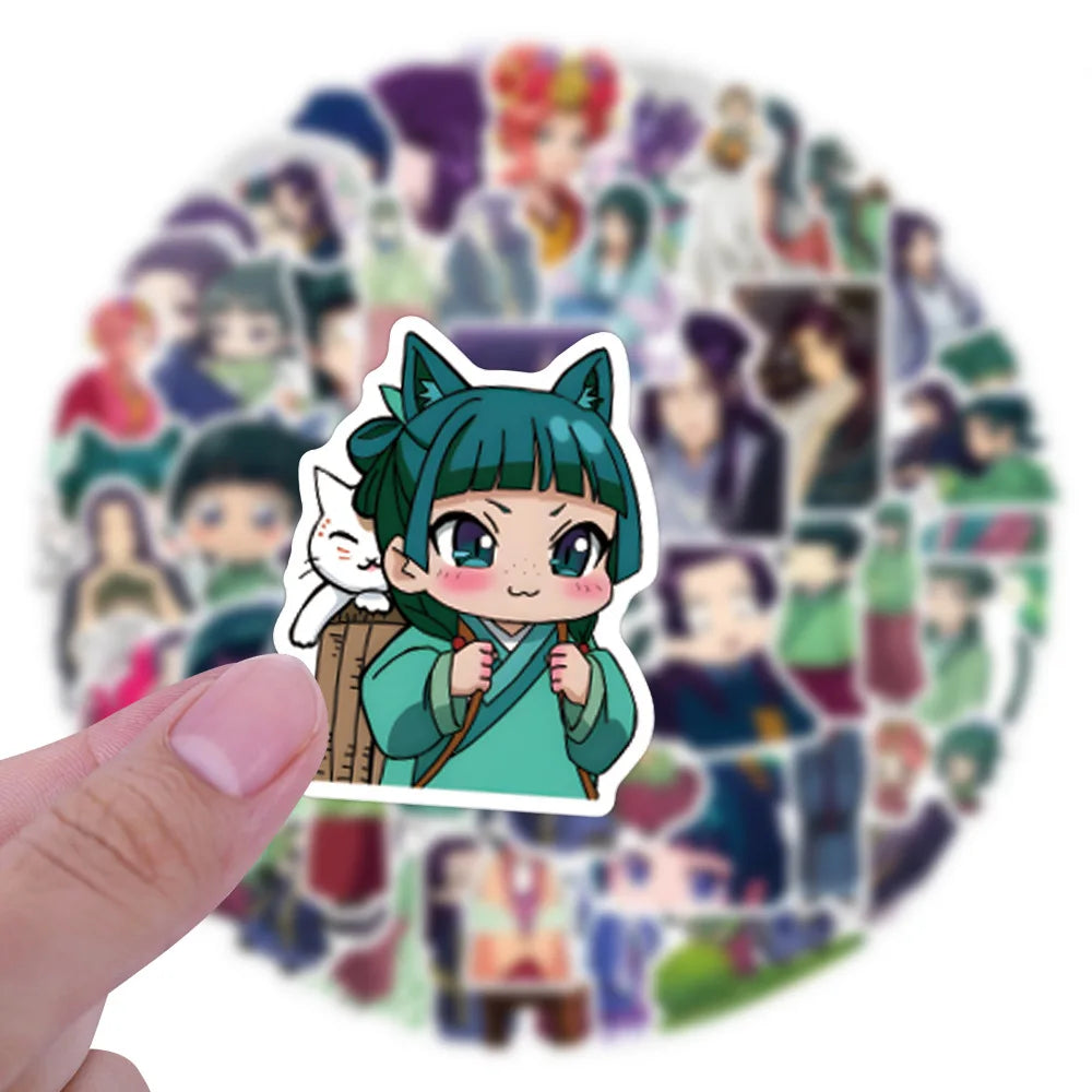 60Pcs Maomao Apothecary Diaries Stickers Jinshi  DIY Stickers Scrapbooking Phone Luggage Skateboard Vinyl  Waterproof  Decals