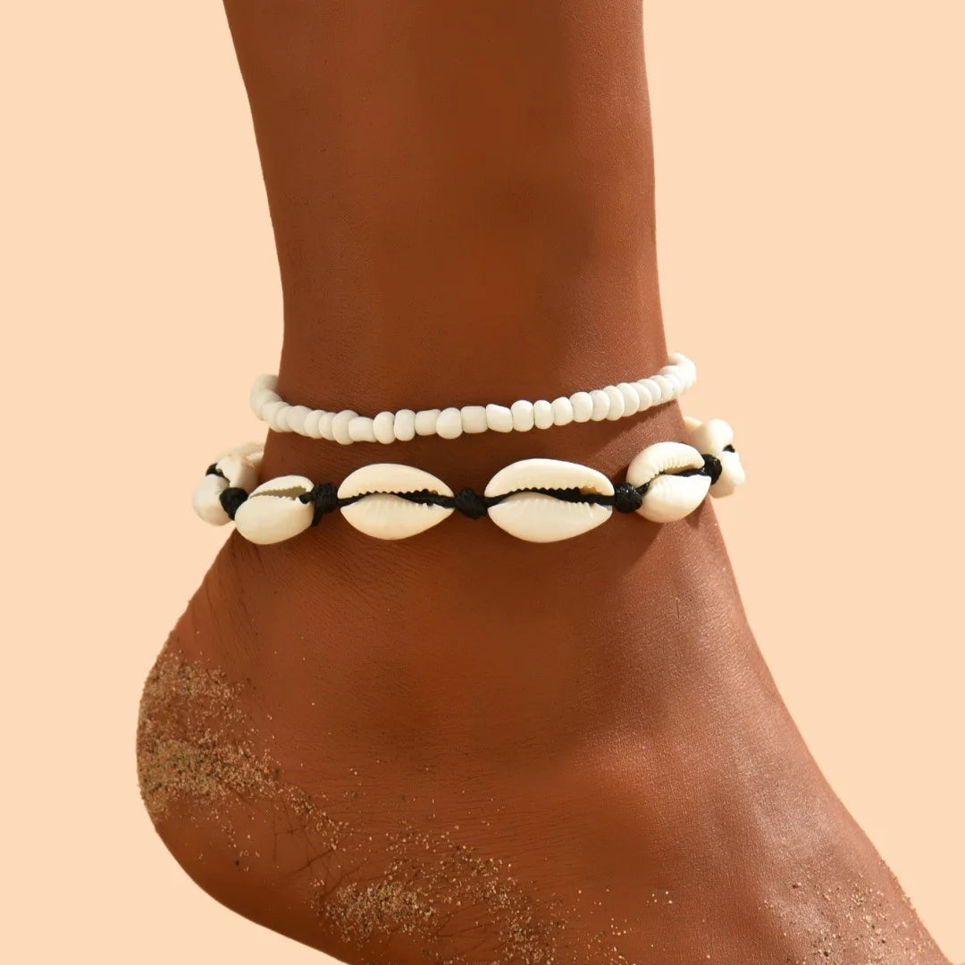 Best Sellers! Summer beach vacation handmade woven shell foot decoration