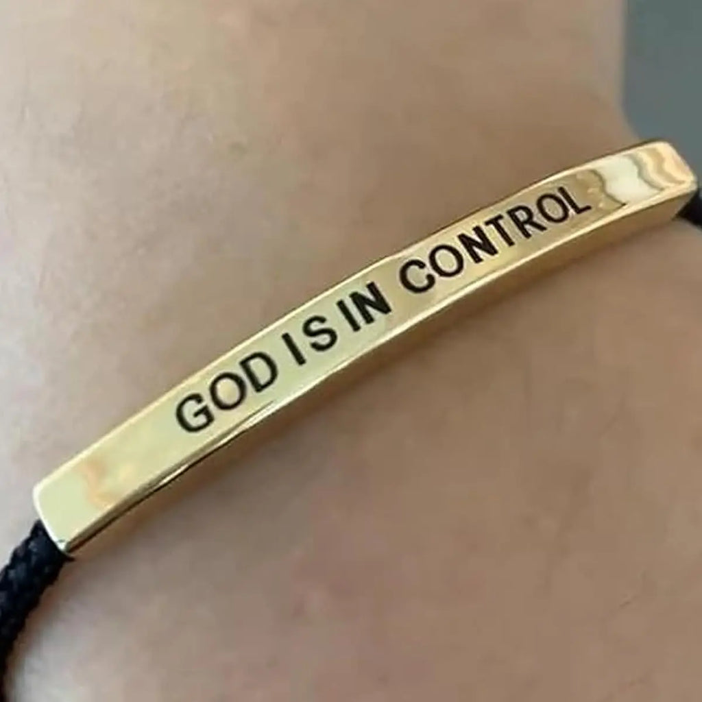 Inspire Stainless Steel Bracelets “God Is in Control”, Dios Tiene El Control Pulsera, Christian Faith Bracelet with Gift Box