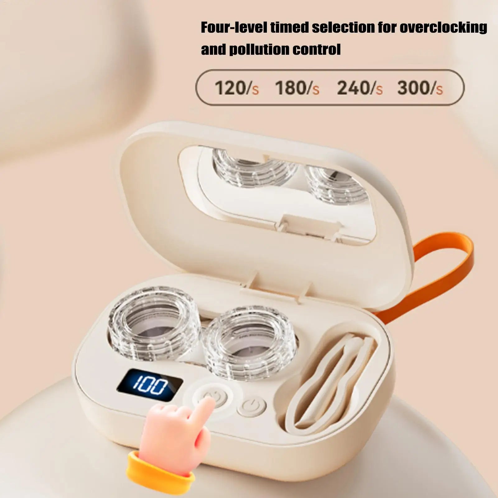 Travel Contact Lens Case Kit, Ultrasonic Portable Electric Home Supplies Cute Contact Lens Case for Outdoor Fitness Travel Home