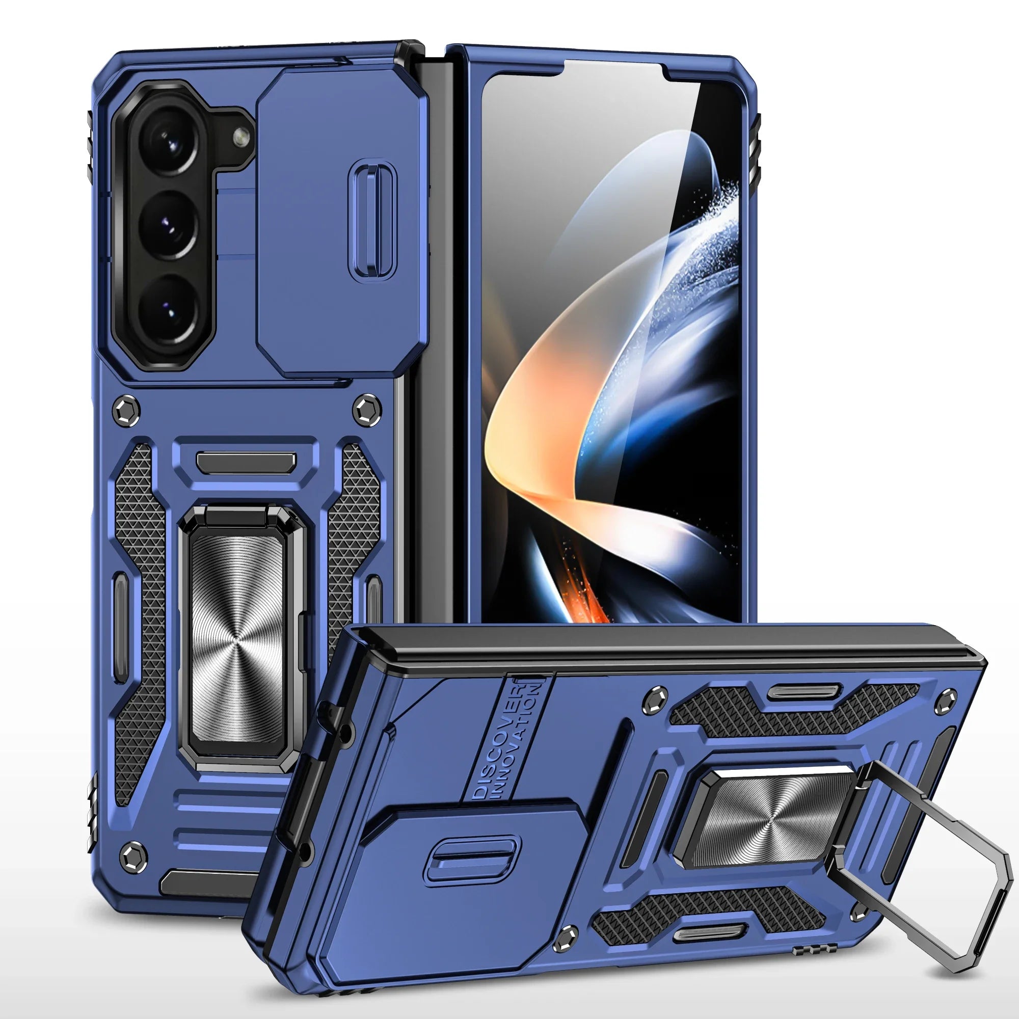 Case For Samsung Galaxy Z Fold 7 5G Z Fold 6 Military Grade Shockproof Heavy Duty Protective Armor Magnetic Kickstand Ring Cover
