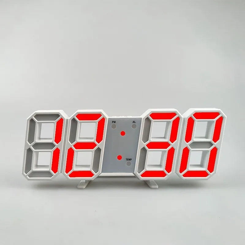LED Digital Alarm Clock Wall Hanging With 3D Display Date Temperature For Home Kitchen Office Decoration Clocks Decor