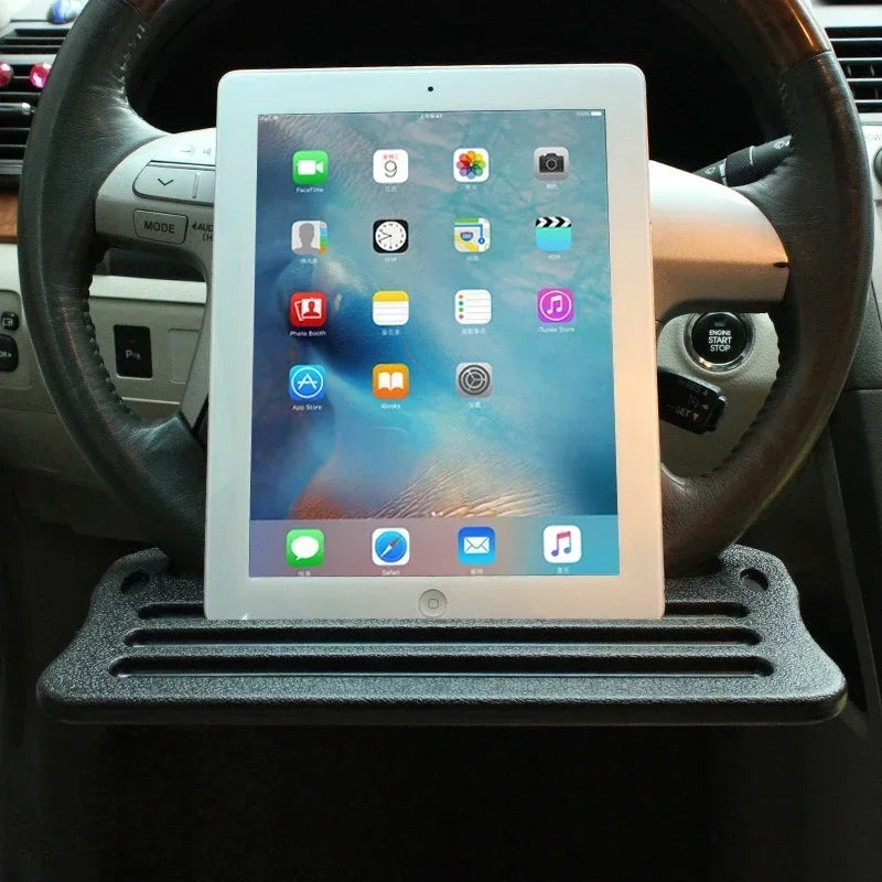 Small Table Board for Car Portable Travel Car Storage Rack Drinks Tray and Dinner Plate Car Steering Wheel Dining Table