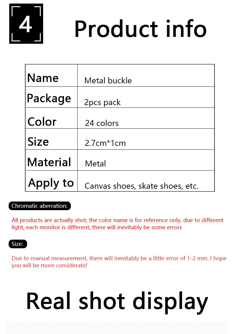 New Colorful Metal Shoelace Clip Press buckle Shoelaces Press Lock Shoes Accessories AF1 Sneakers Kits Metal Laces Tip
