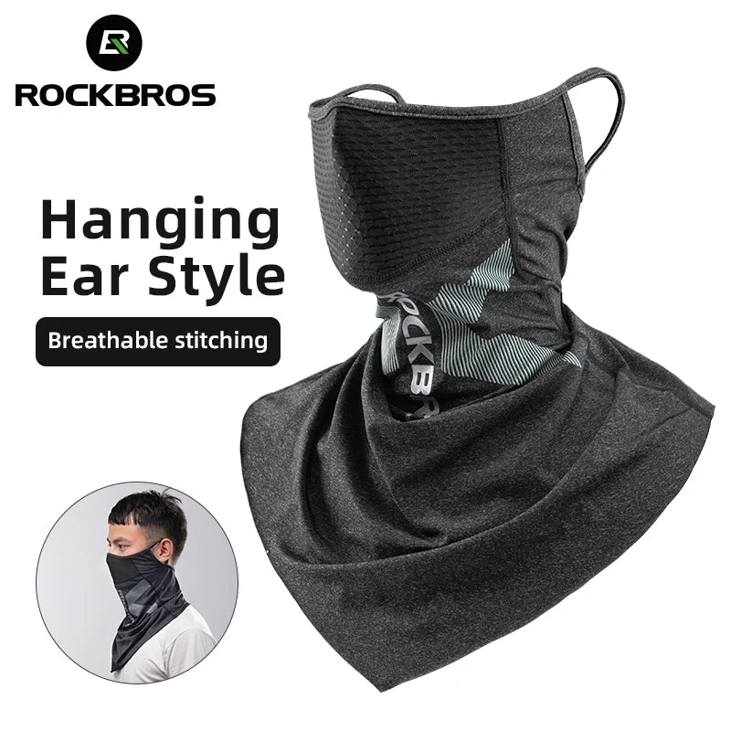 ROCKBROS Ice Silk Cycling Face Mask UV Sun Protect UPF50+ Summer Breathable Collar Scarf MTB Road Motorcycle Bike Bicycle Mask
