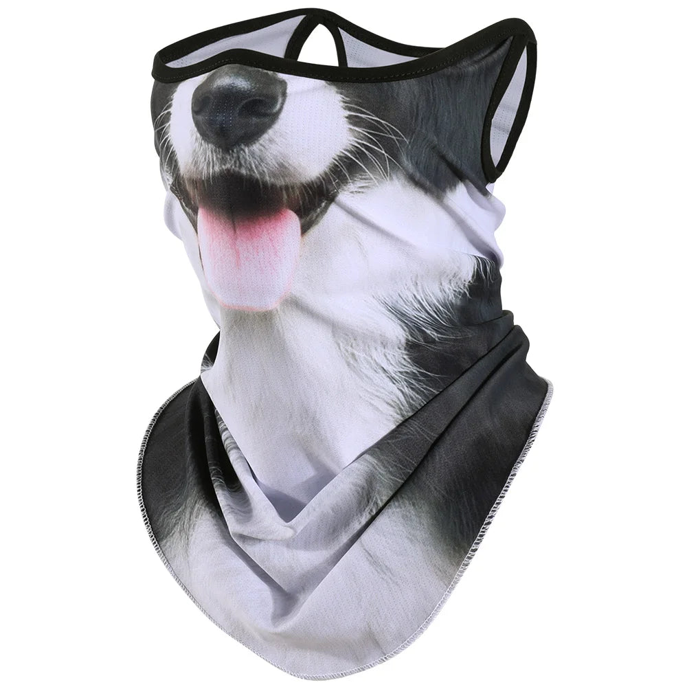 3D Animals Magic Scarf Bandana Breathable Neck Warmer Gaiter Hanging Ear Outdoor Sports Triangle Face Mask Neckerchief Summer