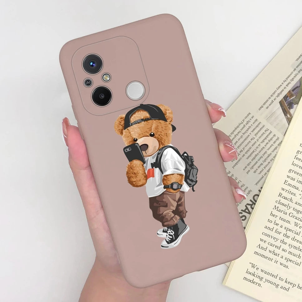Phone Case For Redmi 12C 11A 4G Cartoon Dinosaur Soft Silicon TPU Matte Back Cover Coque For Redmi 12 C 11 A 4G Funda Capa Shell