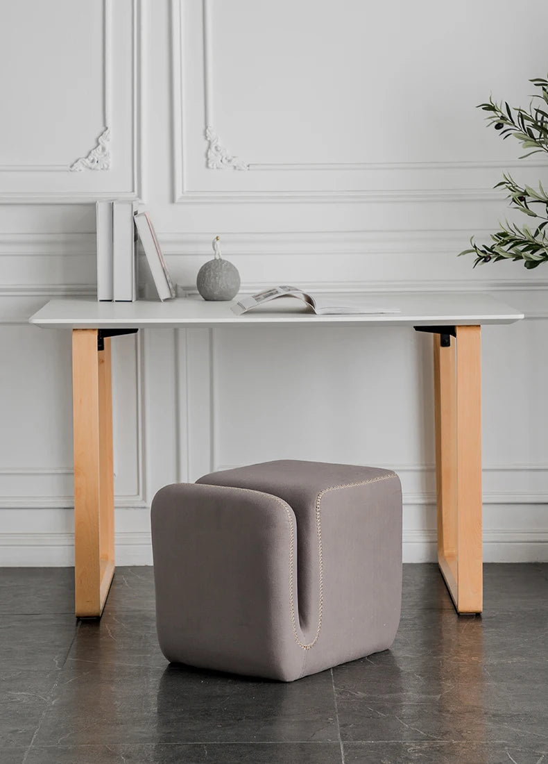 Household Living Room Hallway Pouf Nordic Sofa Stool Makeup Sitting Pier Fabric Shoe Changing Stool Book Storage Ottoman