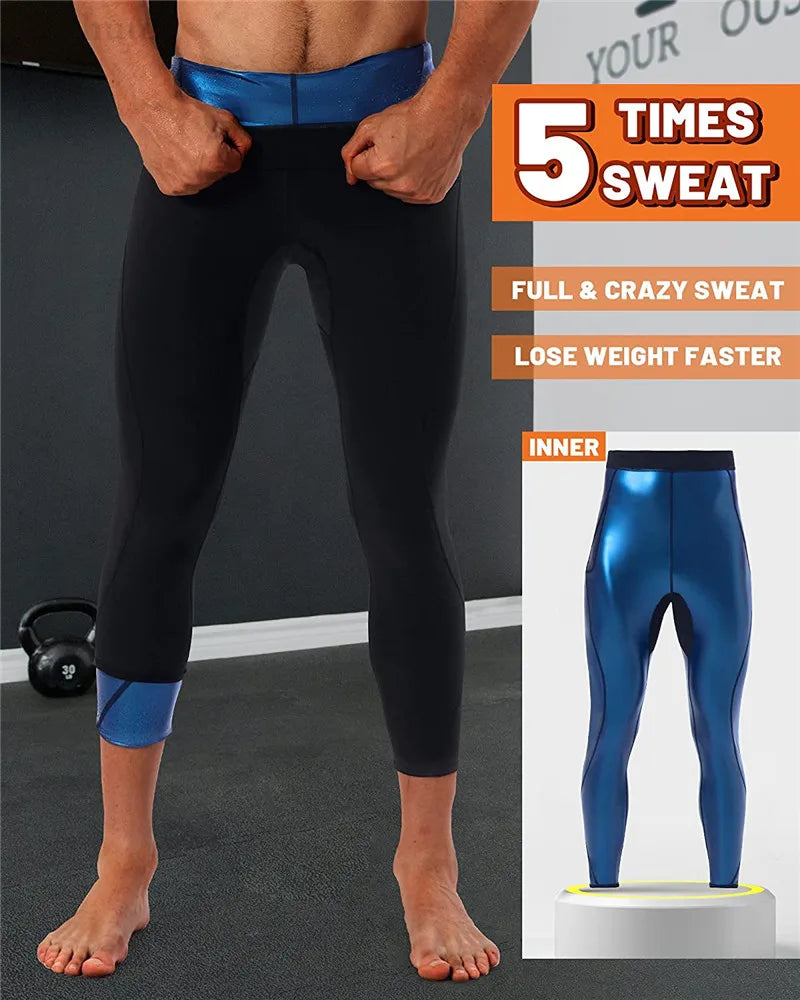 Aiithuug Body Shapers Men Body Building Workout Fitness Corset Weight Loss Suit Slimming Shaper Wear Sweating Fat Burn Pants