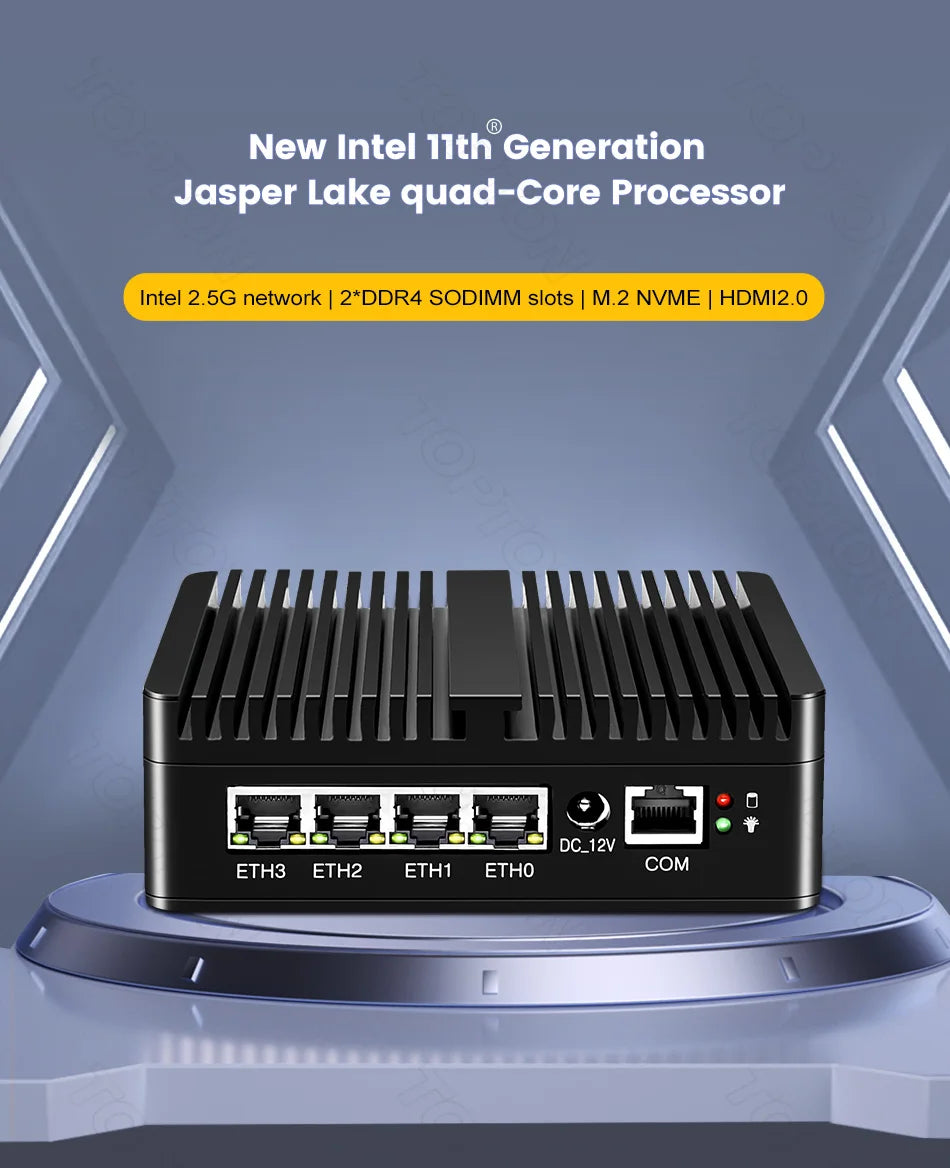 Topton pfSense Firewall Soft Router J6412 N150 N100 4x i226-V 2.5G LAN NVMe Barebone Fanless Mini PC HDMI2.0 DP AES-NI OPNsense