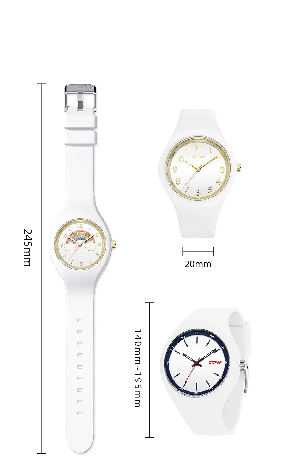Ladies Fashion Watch Couple Quartz Watch Jelly Color Rubber Sports Clock Suitable for Women Men Starry Earth Rainbow Watch
