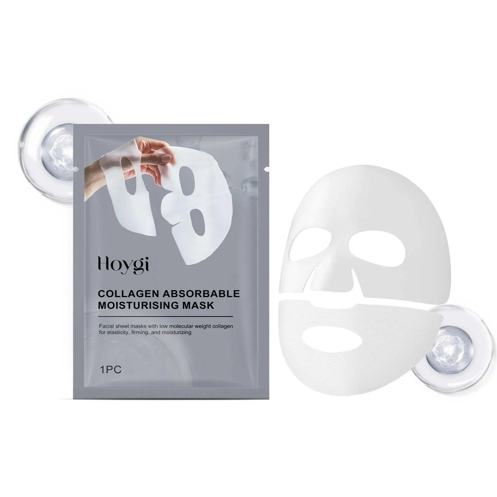 Collagen Face Mask Hydrating Shrinking Pores Fade Fine Lines Moisturizing Refreshing Hyaluronic Acid Sheet Mask Korean Skin Care