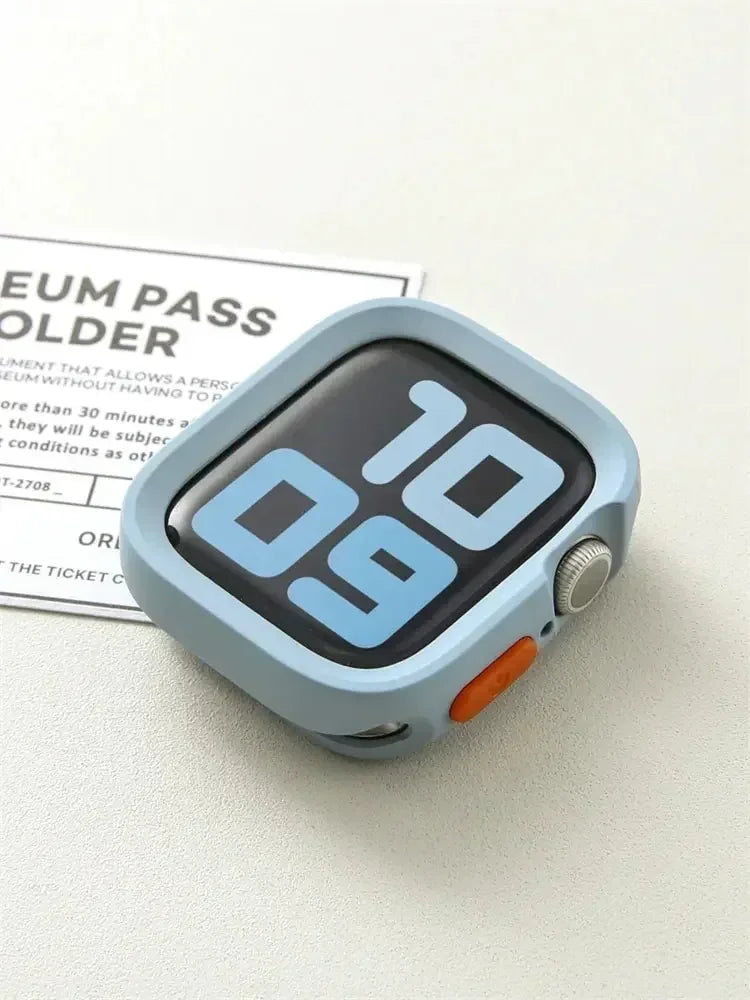 Bumper Soft Silicone Case For Apple Watch 9 8 7 6 SE 5 Sport Anti-drop Matte Cover For iwatch Ultra 49mm 41mm 40mm 44mm 45 mm