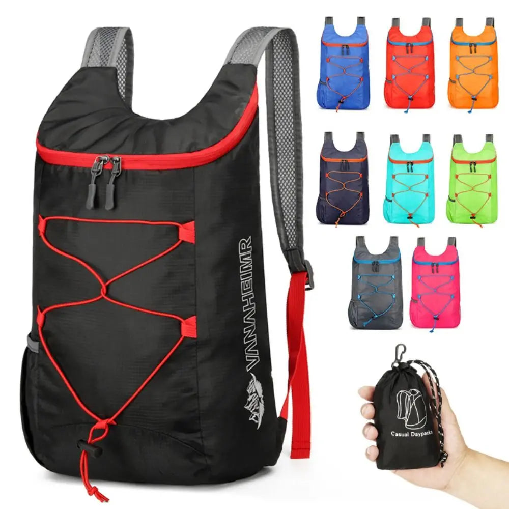 Camping Hiking Multifunctional Outdoor Folding Sports Backpack Ultra Lightweight Carrying Waterproof Nylon Fabric Fitness Bag